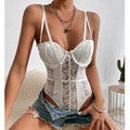 Sexy Lace Splicing Unique Street Style Jumpsuit - White - Xs