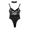 Sexy Women's Sheer Mesh Metallic Halter Bodysuit With Shaping And Gathering Design - M