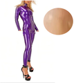 House Of Dasein Latex Catsuit Handmade Rubber Bodysuit With Front Crotch Zip For Women - Clear - Custom Made