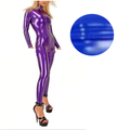 House Of Dasein Latex Catsuit Handmade Rubber Bodysuit With Front Crotch Zip For Women - Blue - Xl
