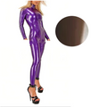 House Of Dasein Latex Catsuit Handmade Rubber Bodysuit With Front Crotch Zip For Women - Transparen Black - M