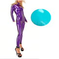 House Of Dasein Latex Catsuit Handmade Rubber Bodysuit With Front Crotch Zip For Women - Lake Blue - Xxl