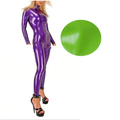 House Of Dasein Latex Catsuit Handmade Rubber Bodysuit With Front Crotch Zip For Women - Green - S