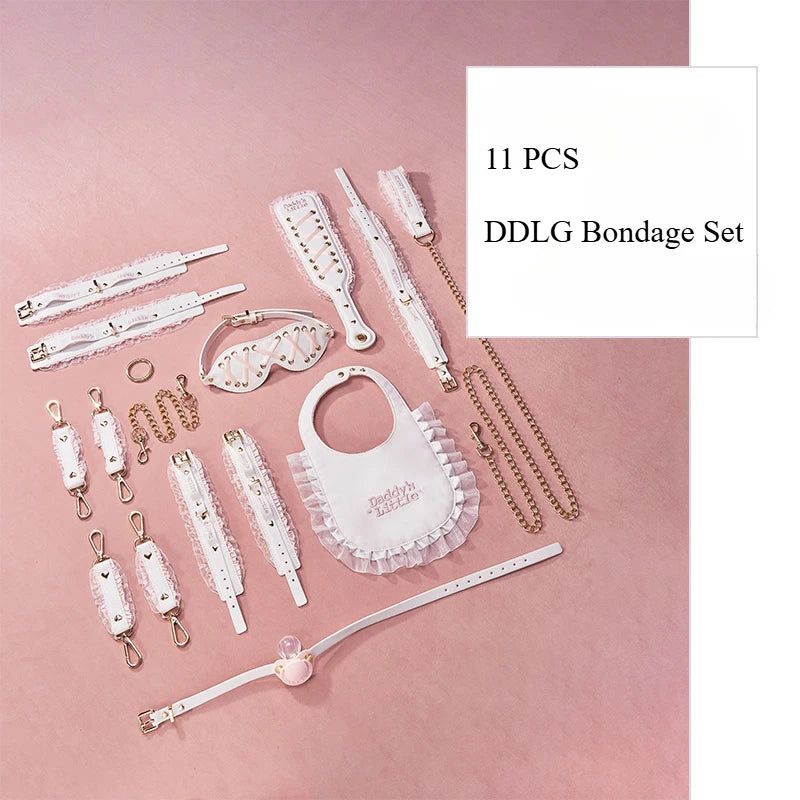 House Of Dasein Ddlg Bondage Set Cute Abdl Sexy Lace Shackles And Foot Cuffs Handcuffs Restraint Toy Sm Fetish Mouth Gag Game For Couple