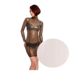 House Of Dasein Women Natural Latex Rubber Dress Transparent Black Tight Costumes Fantasy Fetish - Clear - S