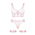 Lace Mesh Sheer Bra For Women With Seductive Design - Pink - S