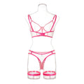 Lace Mesh Sheer Bra For Women With Seductive Design - Rose Red - S