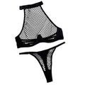 House Of Dasein Sexy Style Fishnet Black Lingerie Set For Women - Black - M