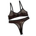 House Of Dasein Sexy Lingerie Set Leopard Print Erotic French Bra Ultra Thin Mesh Underwear - Leopard Print - L