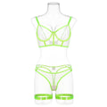 Lace Mesh Sheer Bra For Women With Seductive Design - Fluorescent Green - S