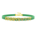 House Of Dasein Sexy Gold Color Letters Daddys Toy Choker Collar Necklace Men Women Ddlg Role Age Play Suede Leather Chocker Cosplay Jewelry - Green - 40Cm Plus 7Cm - 1-10 Custom Letters