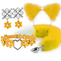 House Of Dasein Cute Fox Tail Anal Plug Cat Ears Headbands Set Adult Toys For Women - Yellow - Style B