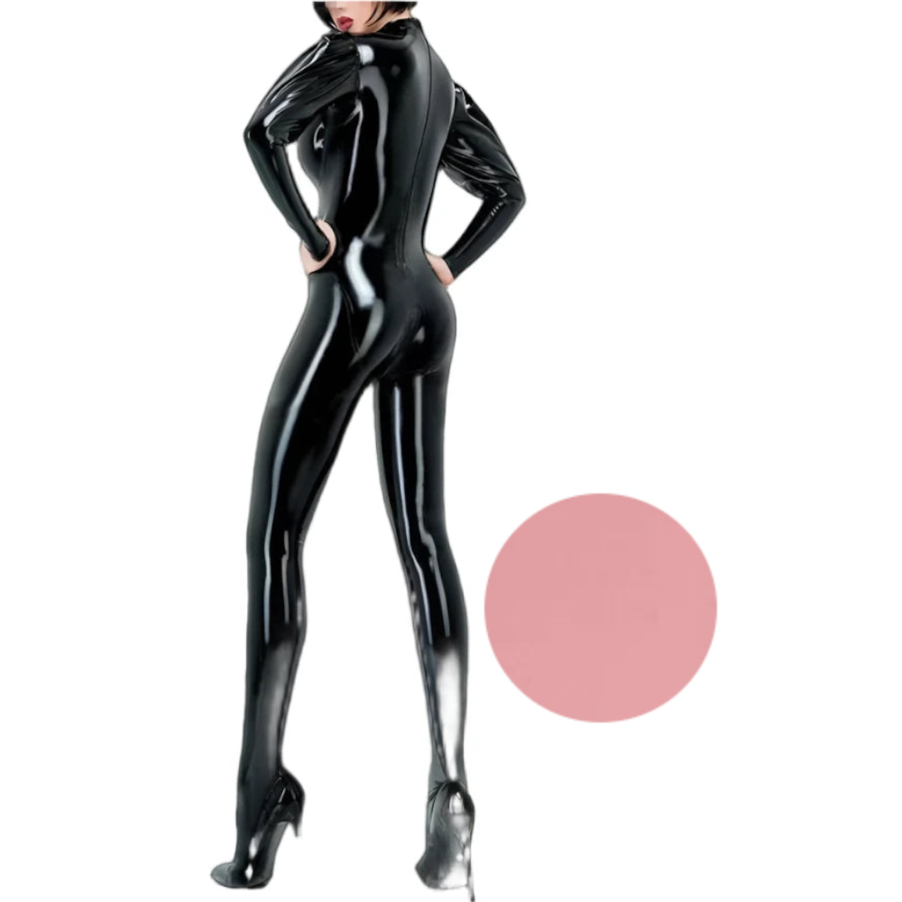 House Of Dasein Sexy Latex Gummi Catsuit With Puff Sleeves Handmade Bodysuit For Women And Men - Pink - Men-Xxl - Men