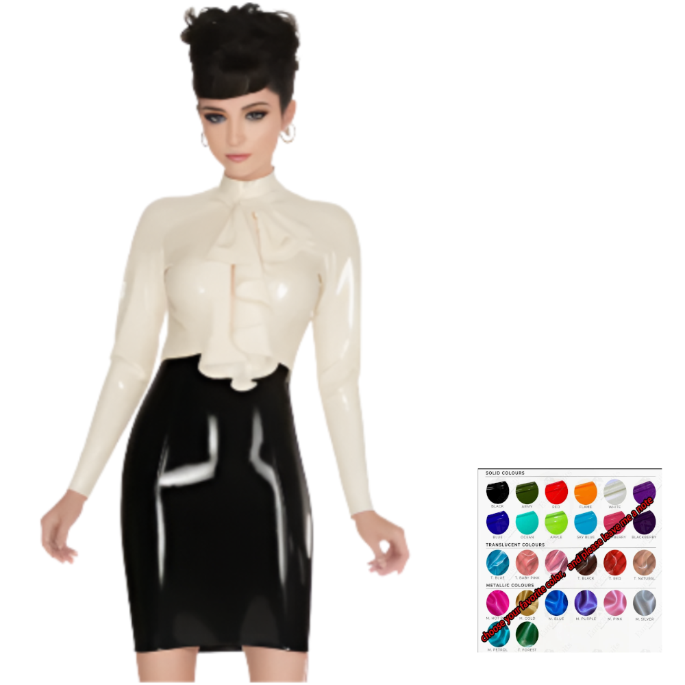 House Of Dasein Womans Latex Dress For Clubwear And Fetish Skirt High Elasticity Transparent - Customize - Xs