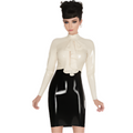 House Of Dasein Womans Latex Dress For Clubwear And Fetish Skirt High Elasticity Transparent - White - Xs