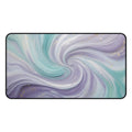 Story Nest Books Elegant Pastel Purple Turquoise Paint Swirl Large Desk Mat Mouse Pad Unique Office Accessory Gift For Her 3 Sizes - 12" Ã— 22"