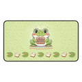 Story Nest Books Cute Frog Desk Mat Kawaii Gaming Mouse Pad Whimsical Office Home Decor Gift For Nature Lovers Pastel Work Or Study - 12" Ã— 22"
