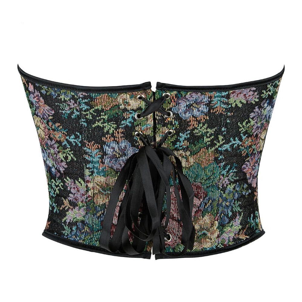 House Of Dasein Floral Print Corselet Plus Size Strapless Corset Top For Women Medium - Xxl