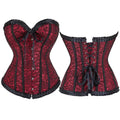 House Of Dasein Floral Lace Up Overbust Corset For Mature Women - Red 4Xl - Red - M
