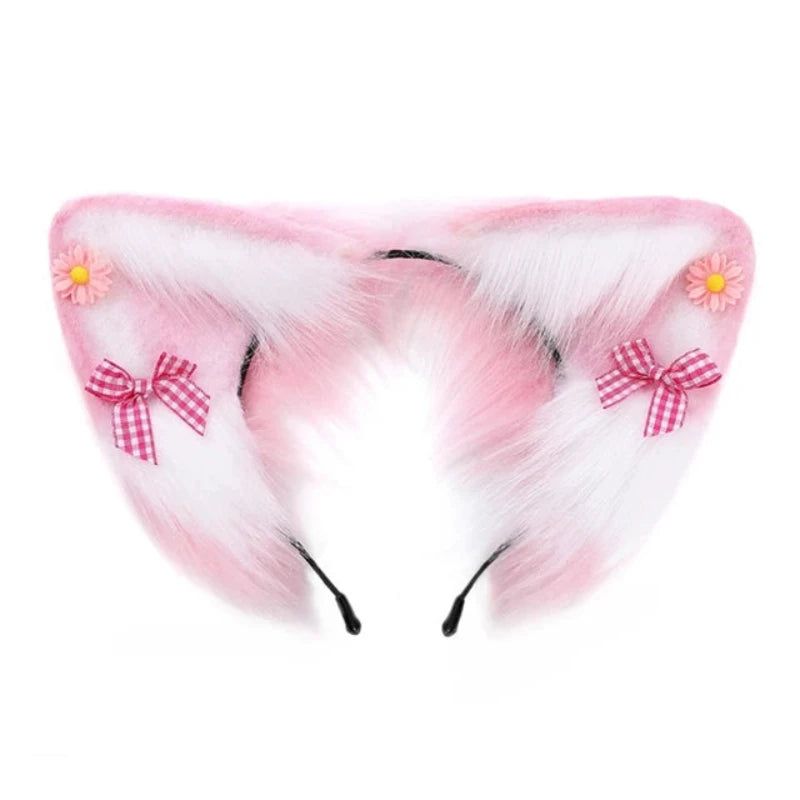 House Of Dasein Women Girls Cartoon Fox Ears Shaped Headband Plush Hair Hoop Cosplay Accessories - Style N-Adult