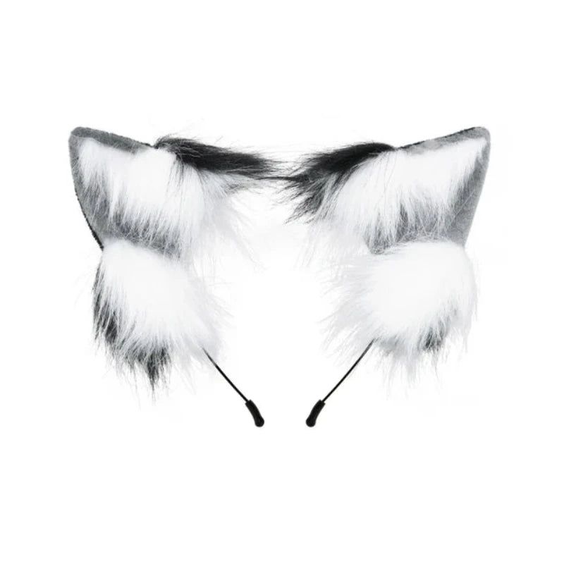 House Of Dasein Women Girls Cartoon Fox Ears Shaped Headband Plush Hair Hoop Cosplay Accessories - Style T2