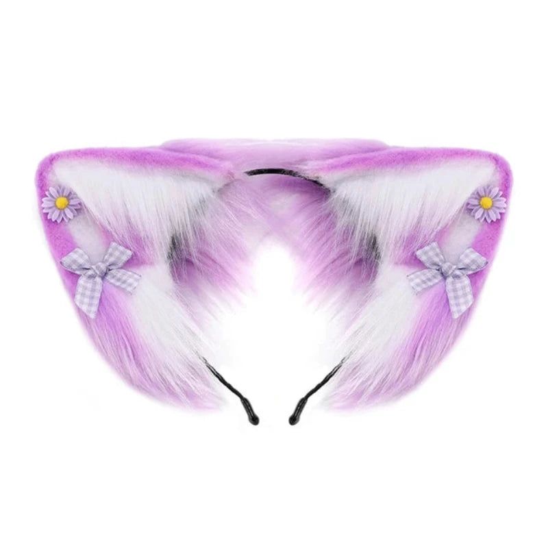 House Of Dasein Women Girls Cartoon Fox Ears Shaped Headband Plush Hair Hoop Cosplay Accessories - Style G-Children