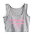 House Of Dasein Impregnate This Pussy Daddy Design Sugar Baby Slim Crop Top Erotic Clothing - Light Grey - L