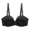 House Of Dasein Summer Smooth Anti-Slip Seamless Gathered Sexy Comfortable Daily Plus Size Single Bra - Black - 70C