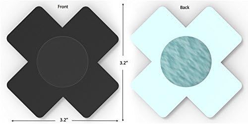 10 Pack Disposable X Plus Sign Cross Self Adhesive Satin Nipple Cover Pasties Stickers Black - Black