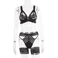 House Of Dasein Hollow Out Strappy Black Bondage Fetish Lingerie Women - S