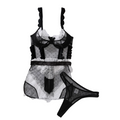 House Of Dasein Hollow Out Backless No Take Off Seductive Jumpsuit With Steel Ring - Black And White - M