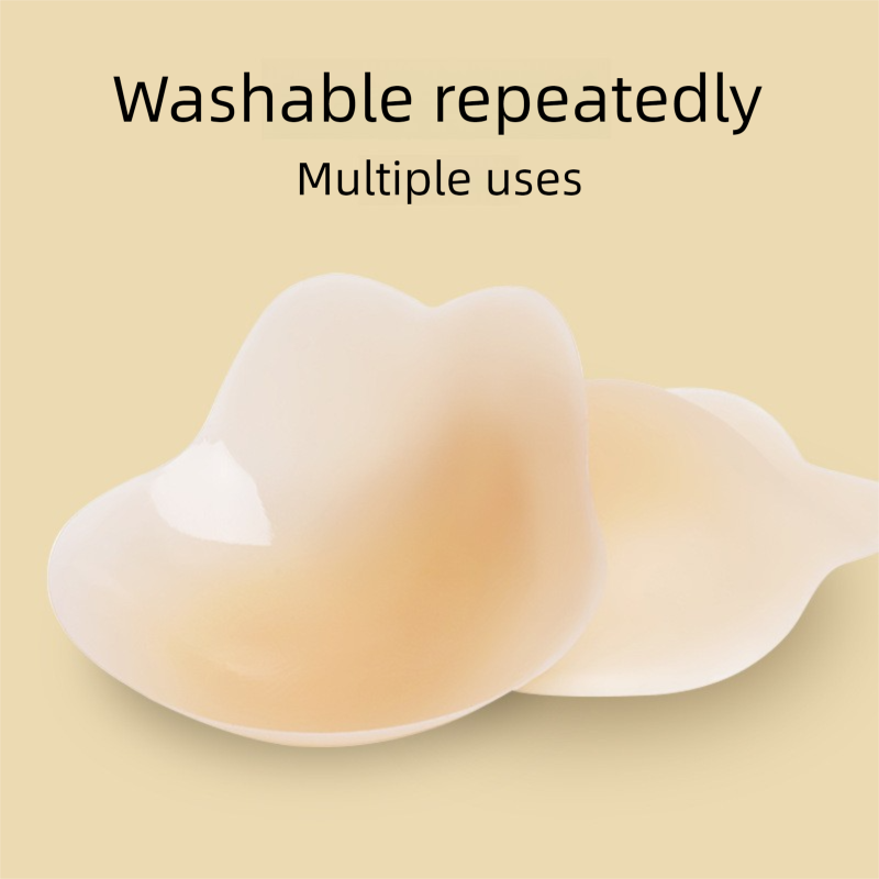 Size M 3 Pairs Skin Color Reusable Silicone Breast Lift Nipple Covers Invisible Adhesive Bra Pasties For Seamless & Coverage