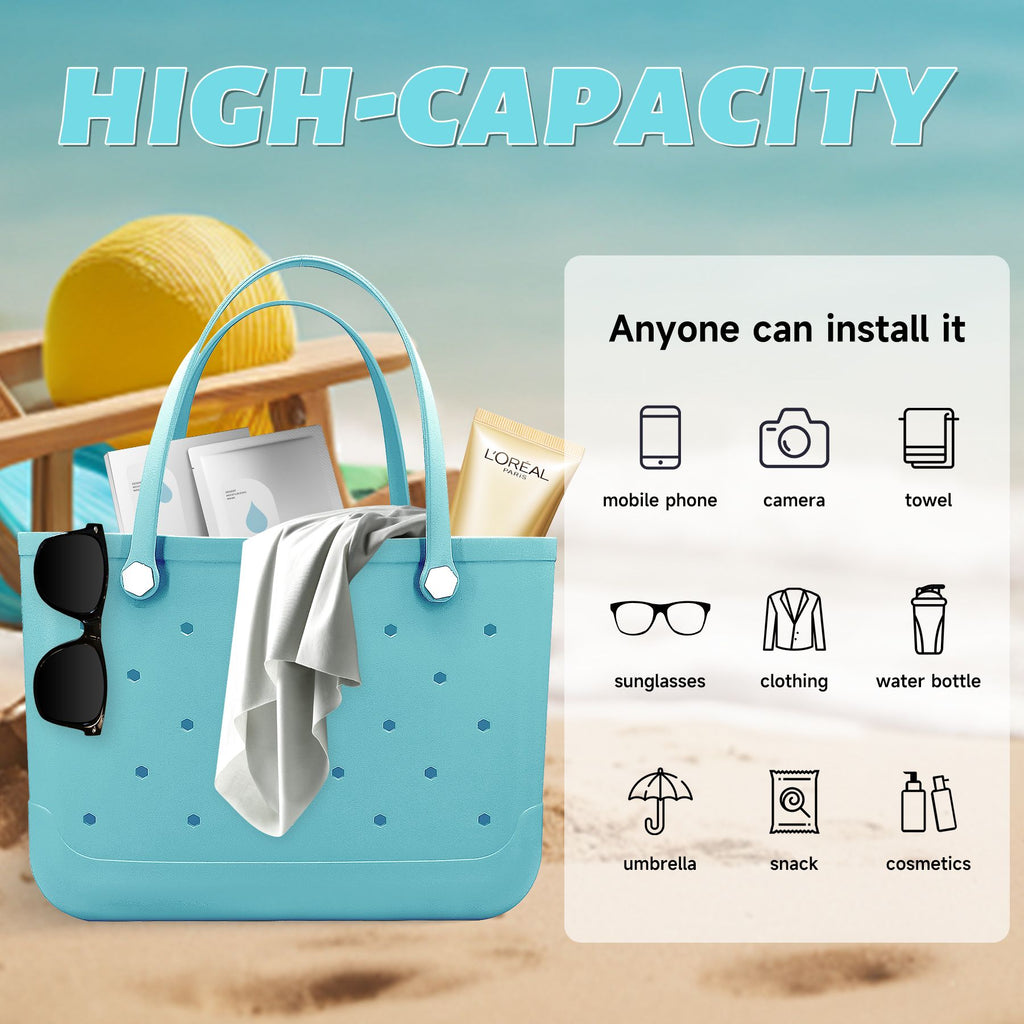 Waterproof Hexagon Mesh Beach Bag - Large Capacity Travel Storage Tote for Swimwear Towel Sunglasses - Flesh Pink Large 48x34x24cm