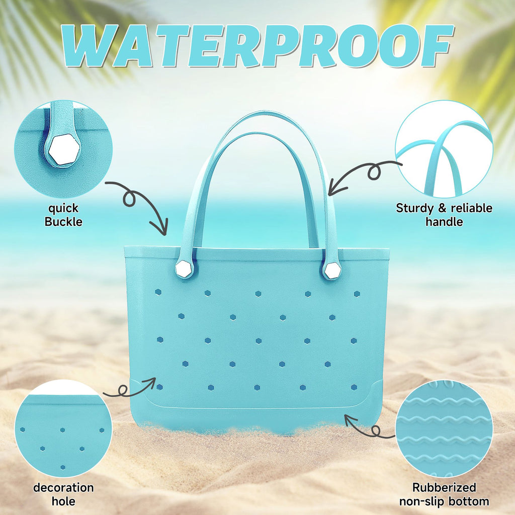 Waterproof Hexagon Mesh Beach Bag - Large Capacity Travel Storage Tote for Swimwear Towel Sunglasses - Flesh Pink Large 48x34x24cm