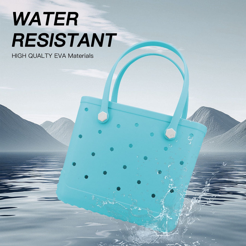 Waterproof Hexagon Mesh Beach Bag - Large Capacity Travel Storage Tote for Swimwear Towel Sunglasses - Rose Red Medium 37x32x13cm