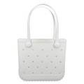 Waterproof Hexagon Mesh Beach Bag - Large Capacity Travel Storage Tote for Swimwear Towel Sunglasses - White Medium 37x32x13cm