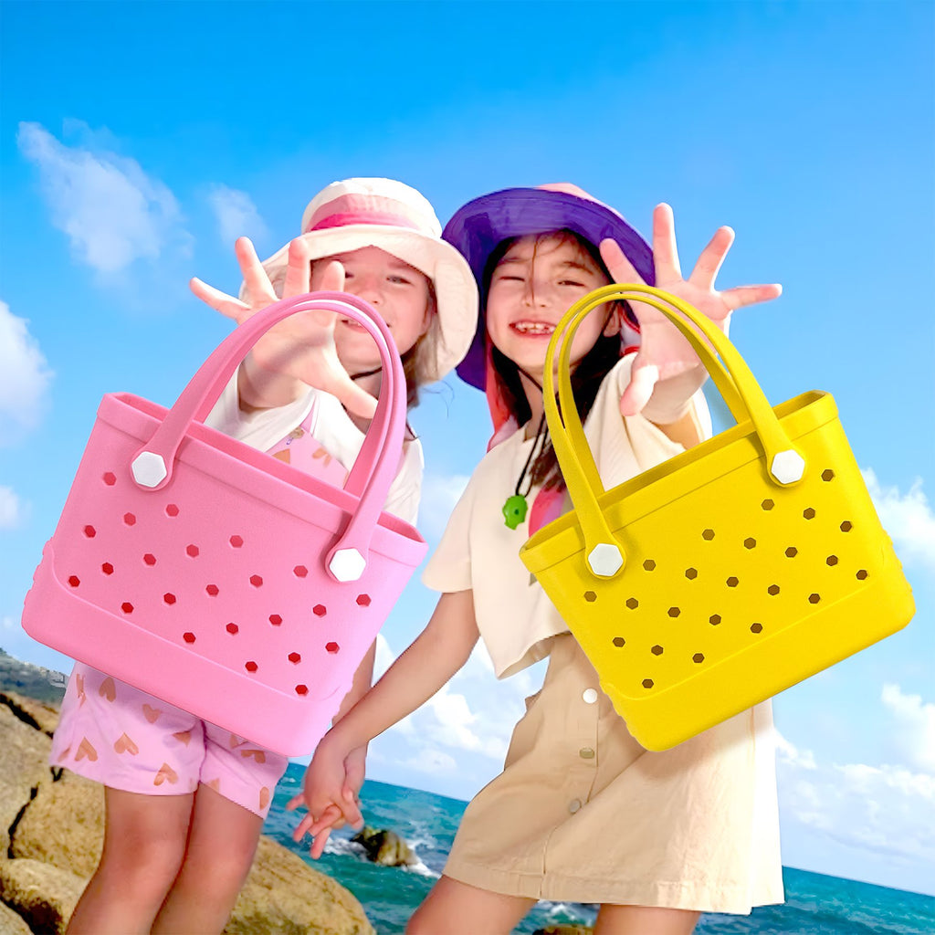 Waterproof Hexagon Mesh Beach Bag - Large Capacity Travel Storage Tote for Swimwear Towel Sunglasses - Apricot Small 28x21x11cm