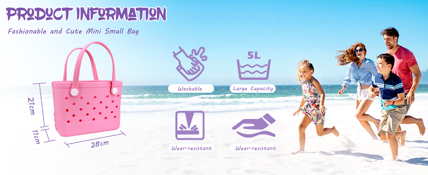 Waterproof Hexagon Mesh Beach Bag - Large Capacity Travel Storage Tote for Swimwear Towel Sunglasses - Rose Red Small 28x21x11cm