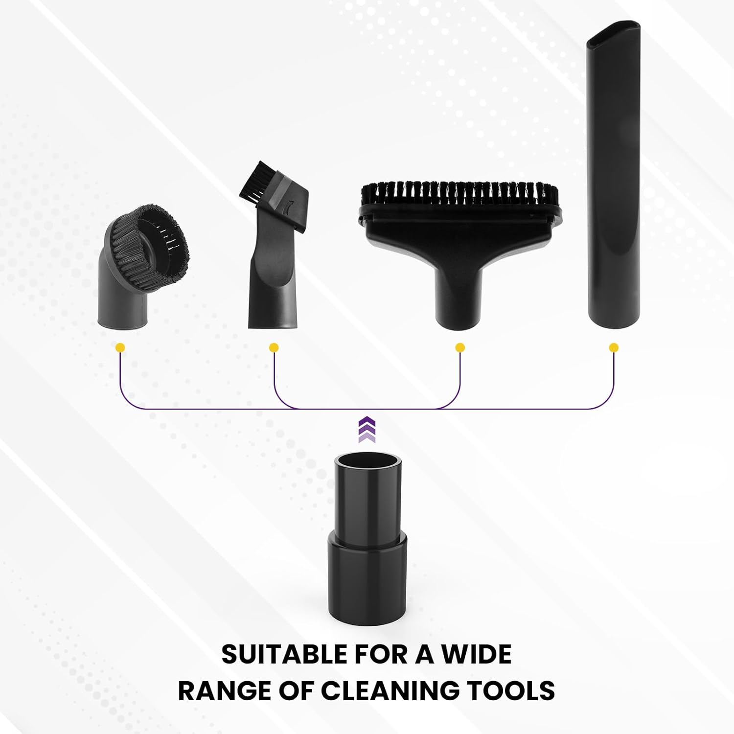 2 Pcs Vacuum Hose Adapter for Connecting 1-3/8" OD to 1-1/4" ID Between Vacuum Cleaner and Dust Collection Accessories, Plastic Cleaner Hose Connector Reducer (Black)