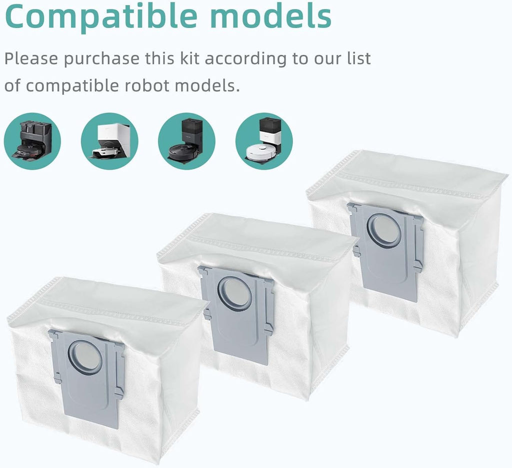 6 Pcs Replacement Refill Dust Bags Compatible with  Q10 S5+, Q10 X5+, Q7 M5+, Q5 Max+, Q5+, S8 Pro Ultra, S8+, Q7 Max+, Q8 Max+, Robotic Vacuums 3L Large Capacity