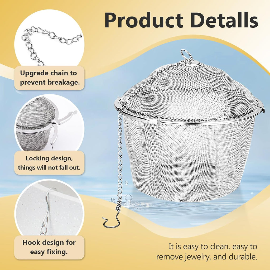 Ultrasonic Cleaner Basket, Stainless Steel Basket for Ultrasonic Jewelry Cleaner, Jewelry Steam Cleaner Basket Small Parts Washing Basket for Jewelry, Watch Parts