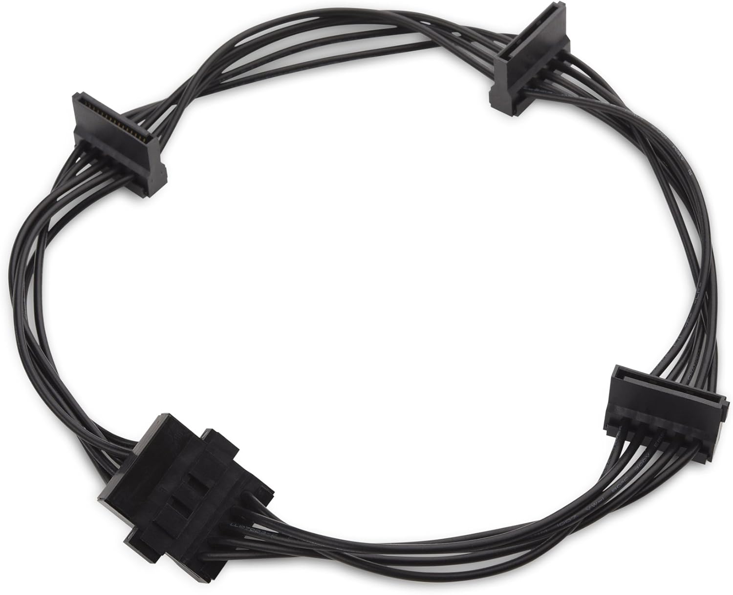 2-Pack 15 Pin SATA to 4 SATA Power Splitter Cable - 18 Inches