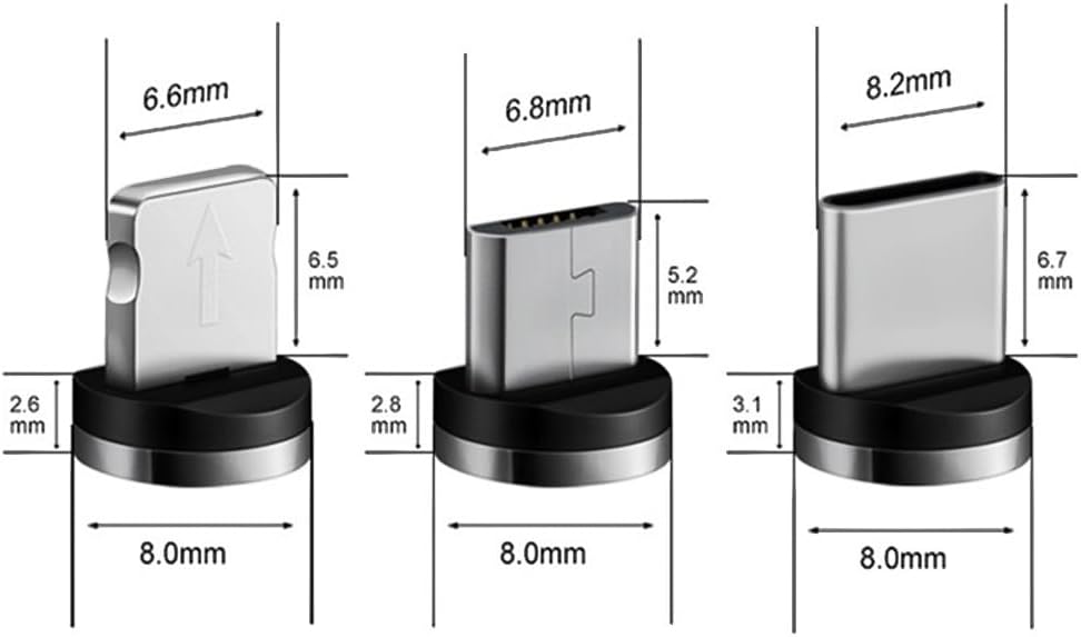 Magnetic Charging Tips USB-C 15pcs,1Pin 360° Rotate Connector Adapter for USB Type-C Ports Series,Just Plugs to Charging/Water-dustproof/antioxidant Without Cord&Non-Data
