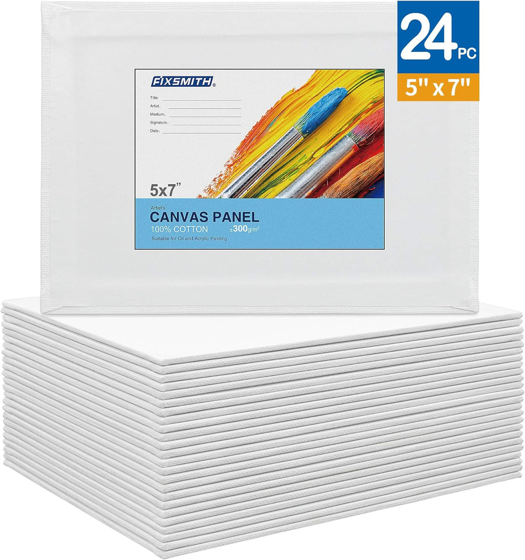 Painting Canvas Panel Boards - 5x7 Inch Art Canvas,24 Pack with  Painting Canvas Panels- 24 Pack Canvas Board,8x10 Inch