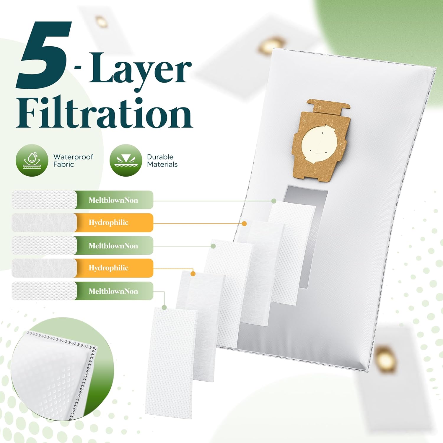 12 Pack Vacuum Bags [Model 204814] Compatible with Kirby Sentria/Avalir/Ultimate G Series | Replaces F-Style & Twist-Style 204811 205811 204808 | Replacement Parts by