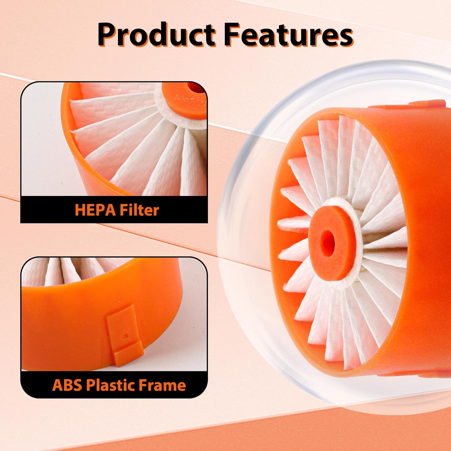 Filter Replacement for Black & Decker Powerseries Extreme Cordless Stick Vacuum Cleaner Fit for BSVF1 BSV2020 BSV2020G and BSV2020P. Replace Part # N665227, #N858184, Compatible with Craftsman filters