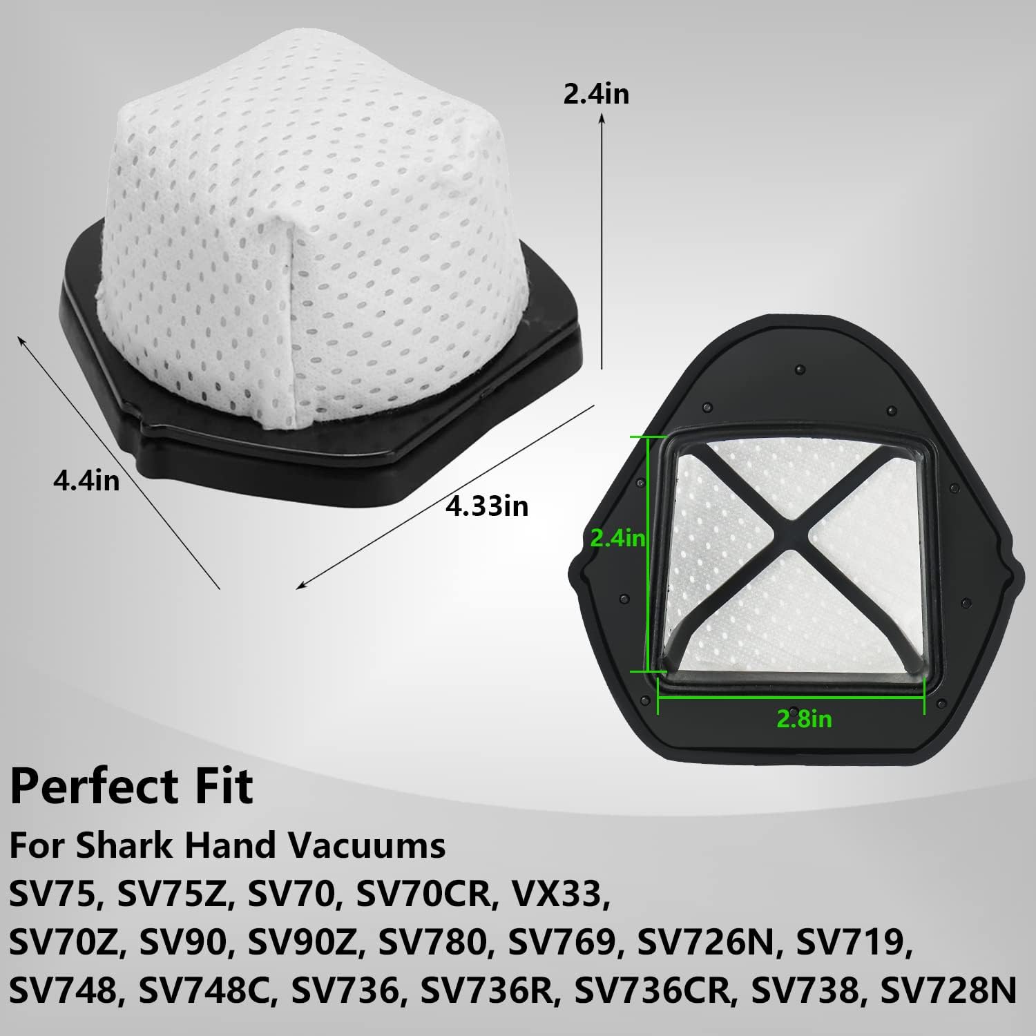 SV780 Dust Cup Filter Replacement Compatible with Shark Cordless Hand Vacuum SV75Z SV728N SV726N Directly Replaces Part # XF769, XSB726N Pack of 6 with 1 Pcs Cleaning Brush