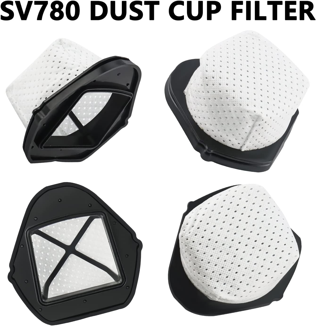 SV780 Dust Cup Filter Replacement Compatible with Shark Cordless Hand Vacuum SV75Z SV728N SV726N Directly Replaces Part # XF769, XSB726N Pack of 6 with 1 Pcs Cleaning Brush