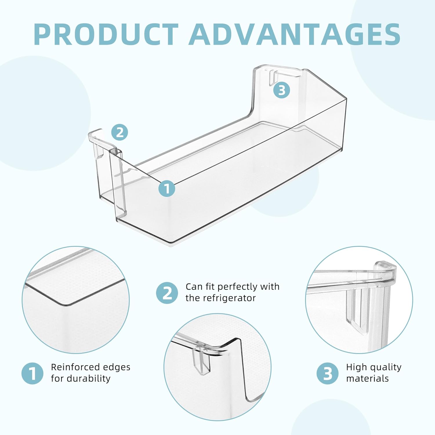 Upgraded W10900538 W11239961 Refrigerator Door Shelf Bin (RIGHT), Replaces Whirl.pool Refrigerator Door Shelf AP6333410 4591452 PS12578777, Compatible With WRS311SDH, WRS325SDH-BY