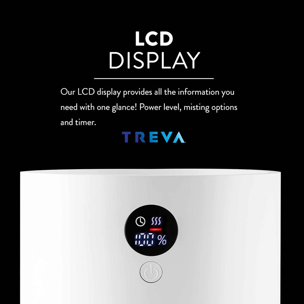 Portable Cool Mist Humidifier 2 Liter Capacity Rechargeable Battery Powered 2 Misting Modes Led Display Panel and Auto Shut Off